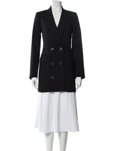 Pre-owned Reformation Silk Peacoat In Black