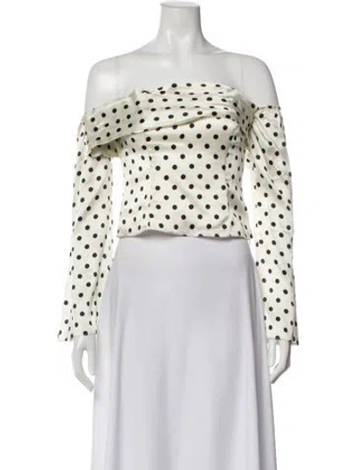 Pre-owned Reformation Silk Polka Dot Print Top W/ Tags In Multi