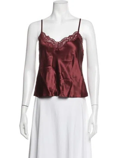 Pre-owned Reformation Silk Raw-edge Trim Pajamas W/ Tags In Red