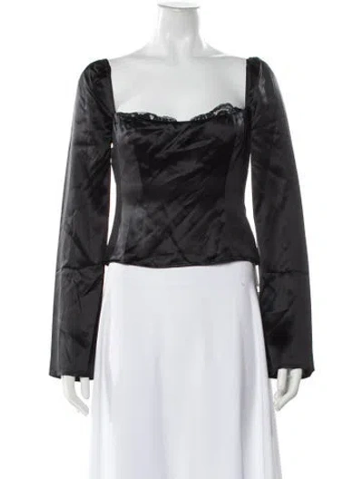 Pre-owned Reformation Silk Square Neckline Blouse W/ Tags In Gray