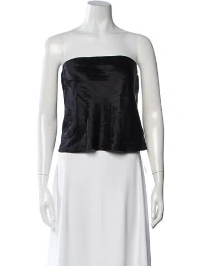 Pre-owned Reformation Silk Strapless Top In Black