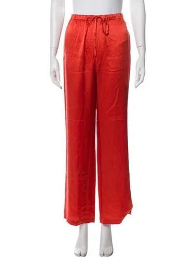 Pre-owned Reformation Silk Sweatpants In Orange