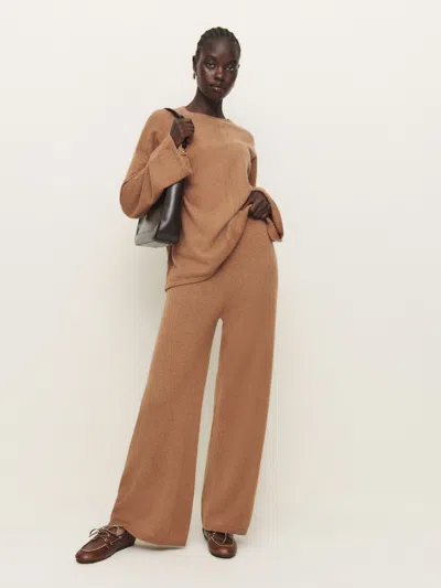 Reformation Silver Lining Cashmere Two Piece In Camel