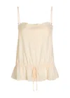 Reformation Silvia Lace-trimmed Silk Top In White