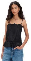 Reformation Silvia Silk Top Black In Black