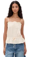 Reformation Silvia Silk Top Fior Di Latte In White