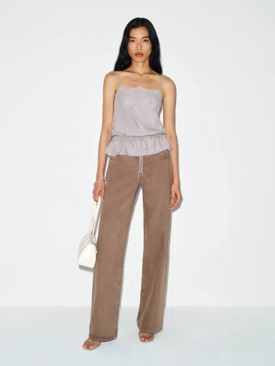 Reformation Silvia Silk Top Purple 10