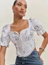 Reformation Simmie Linen Top In Truly