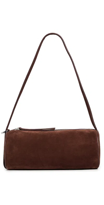 Reformation Simona Cylinder Bag Espresso Suede