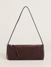 Reformation Simona Cylinder Bag In Espresso Suede