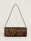 Reformation Simona Cylinder Bag In Leopard Haircalf