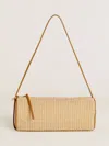 Reformation Simona Cylinder Bag In Natural Raffia