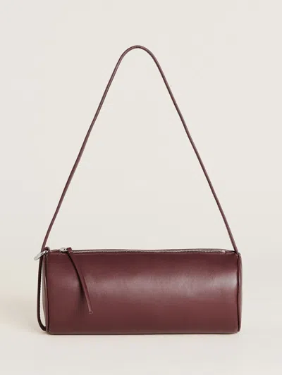 Reformation Simona Cylinder Bag In Ruby Leather
