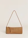 Reformation Simona Cylinder Bag In Sienna Embossed Suede