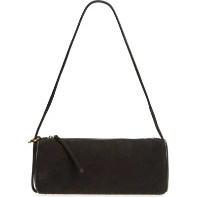 Reformation Simona Suede Cylinder Shoulder Bag In Black Suede
