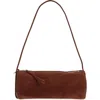 Reformation Simona Suede Cylinder Shoulder Bag In Espresso Suede