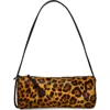 Reformation Simona Suede Cylinder Shoulder Bag In Leopard Calfhair