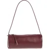 Reformation Simona Suede Cylinder Shoulder Bag In Ruby Leather