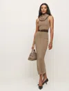 Reformation Simone Regenerative Merino Dress In Camel