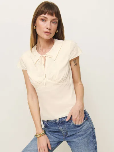 Reformation Simonette Top In Cream