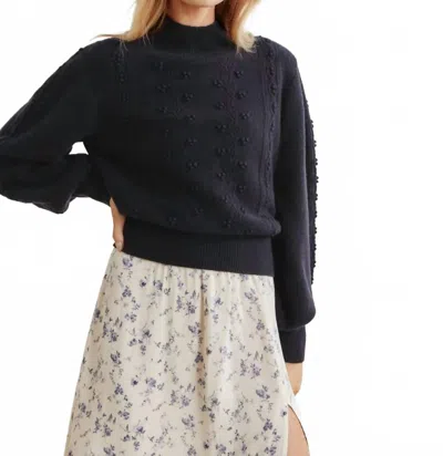 Reformation Sinclair Wool Sweater In Navy In Black
