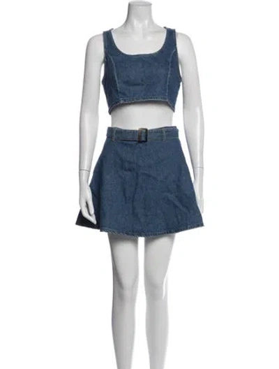 Pre-owned Reformation Skirt Set In Blue