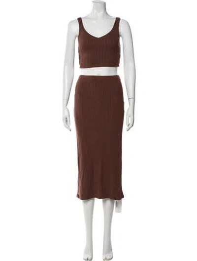 Pre-owned Reformation Skirt Set In Brown