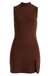 REFORMATION REFORMATION SKYLAR MOCK NECK RIB MINIDRESS