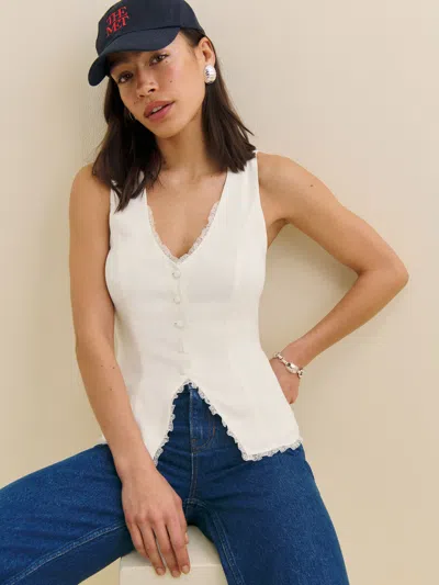 Reformation Skylar Top In Gossamer