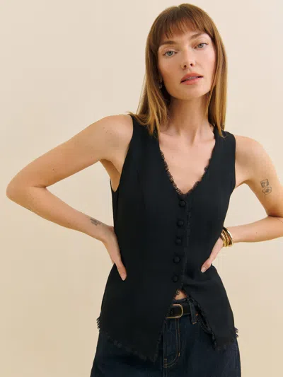 Reformation Skylar Top In Noir