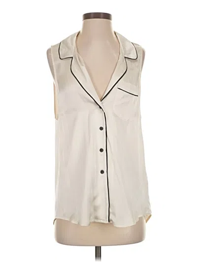 Pre-owned Reformation Sleeveless Button Down Shirt In Ivory