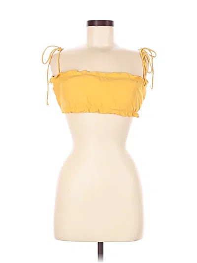 Pre-owned Reformation Sleeveless Top Yellow Strapless Neckline Tops