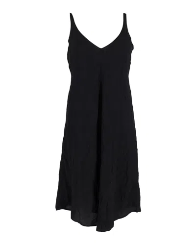 Reformation Sleeveless V-neck Dress In Black Silk