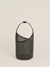 Reformation Small Mesh Silvana Bucket Bag In Black Sparkle Mesh