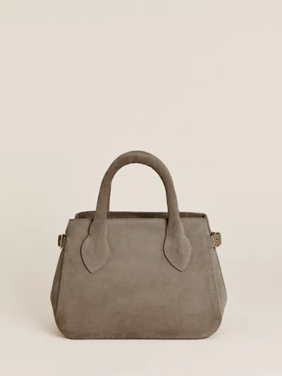 Reformation Small Patrizia Satchel Bag In Mouse Suede