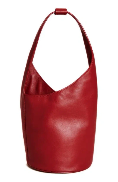 Reformation Small Silvana Bucket Bag In Lipstick Leather