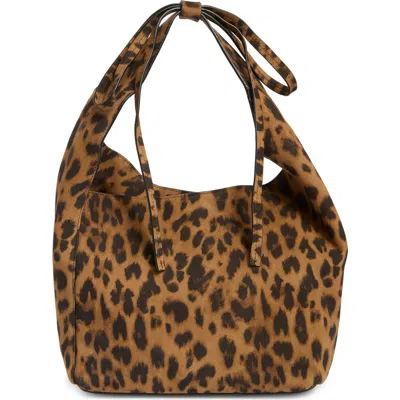 Reformation Small Vittoria Leather Tote In Brown