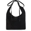Reformation Small Vittoria Tote In Black Suede