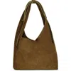 Reformation Small Vittoria Leather Tote In Bog