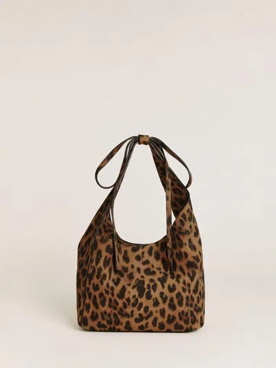 Reformation Small Vittoria Tote In Leopard Suede