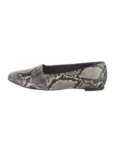 Pre-owned Reformation Snakeskin Animal Print Ballet Flats In Neutral