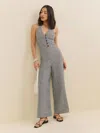 Reformation Sofia Linen Jumpsuit In Remy Check