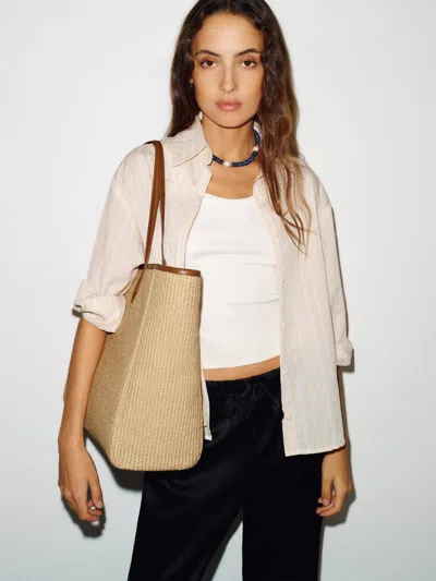 Reformation Sofia Tote Natural Raffia In Brown