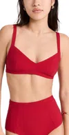 Reformation Soleil Bikini Top In Lipstick