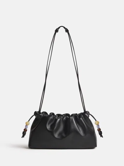 Reformation Solene Small Pouch Bag Black Leather