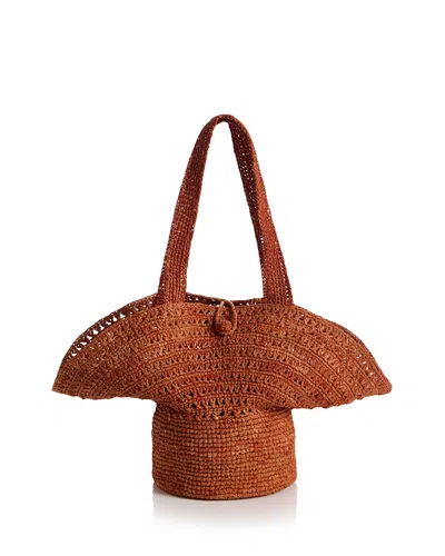 Reformation Sonia Raffia Hat Bag In Brown