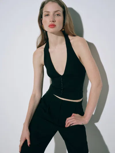 Reformation Sonnet Knit Top Black Xs
