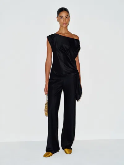 Reformation Sonnet Satin Two Piece Black Large