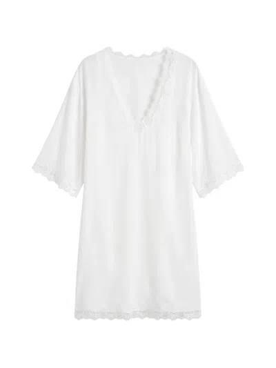 Reformation Sonny Lace-trim Mini Dress In White