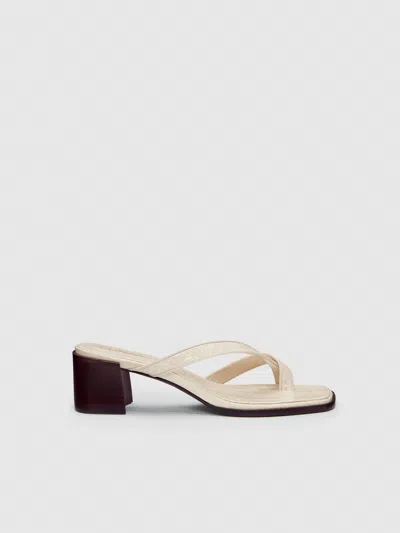Reformation Sonoma Heeled Sandal Ivory 8 In White